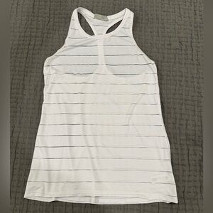 Athleta Women’s White Mesh Striped Tank Top size Small